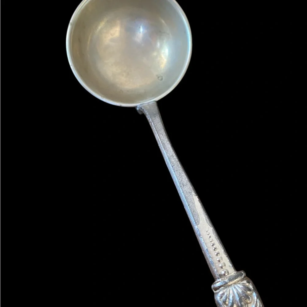 Antique Ornate Silverplate Ladle - Art Nouveau Floral Handle